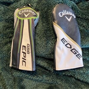 Callaway GBB Epic and Edge Headcovers - Black, White, Green. Bundle of 2
